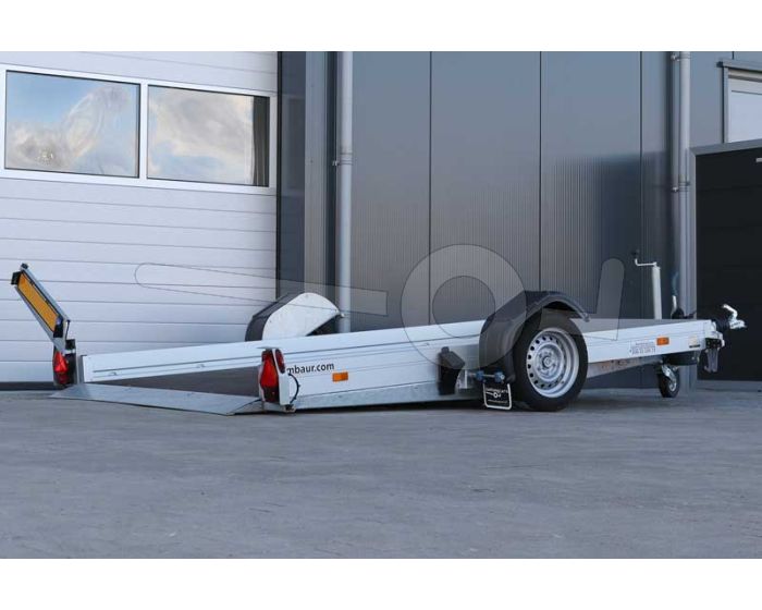Humbaur hydraulisch zakbare transporter HKT 133117 S, 310x176cm, bruto laadvermogen 1350kg, met elektrische bediening op de dissel
