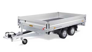 Verlaagde Humbaur plateauwagen
