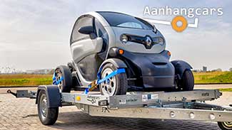 Martz Unilader 300 met witte Renault Twizy op de laadvloer