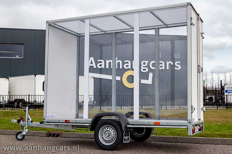 Power Trailer gesloten aanhangwagen met transparante opbouw